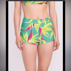 Old Navy Tropical Print Swim Shorts - Green and Pink